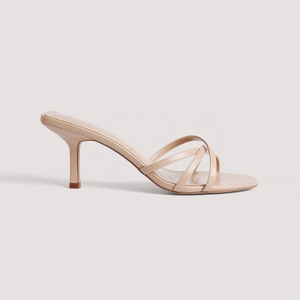 NA-KD Strappy front Mules Sandal Heels size 39/8W
